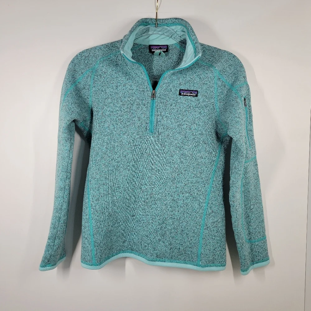 Patagonia Better Sweater Teal Blue 1/4 Zip Fleece Pull Over Jacket Women Size S - Picture 1 of 5